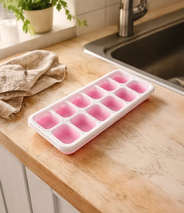 Cubetera blanca y rosa