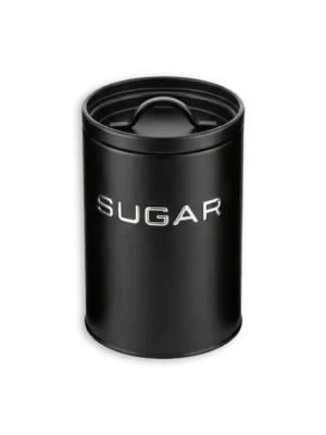 Lata negra azúcar