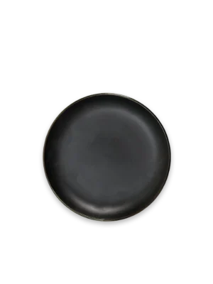 Plato chico negro con borde metalizado Gibson Home