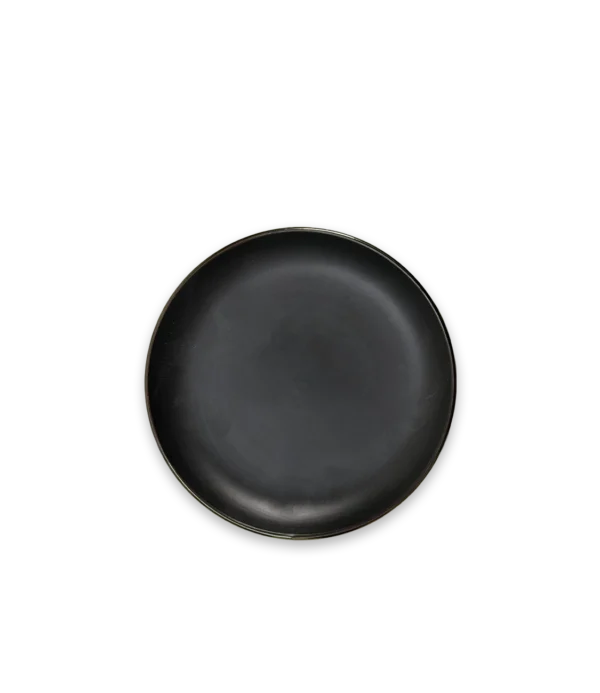 Plato chico negro con borde metalizado Gibson Home