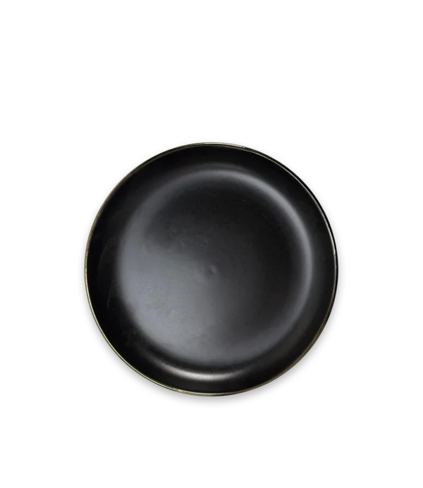 Plato grande negro con borde metalizado Gibson Home