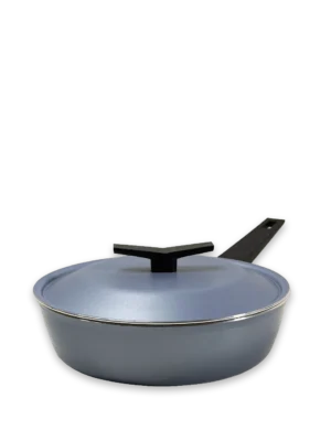 Sartén Honda Con Tapa 24 Cm Tramontina Spezia Inducción Antiadherente Starflon Color Azul