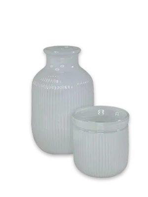 Set botella y vaso blanco Mister Kook