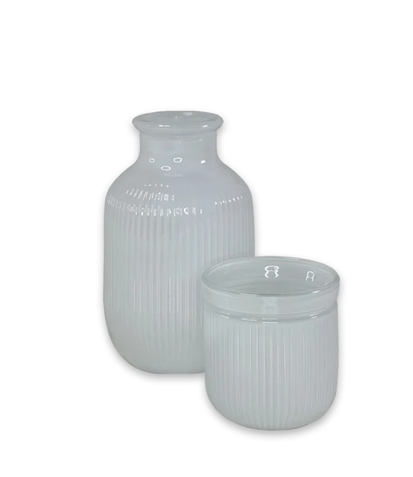 Set botella y vaso blanco Mister Kook