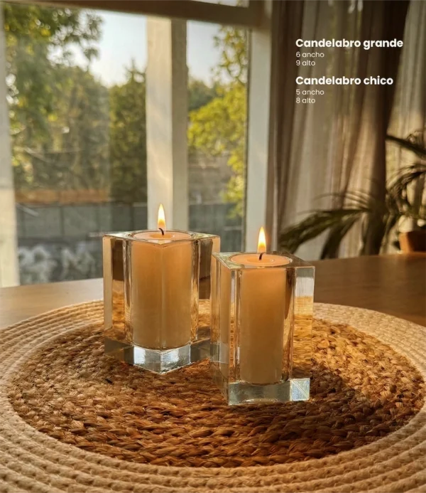 Candelabro transparente grande