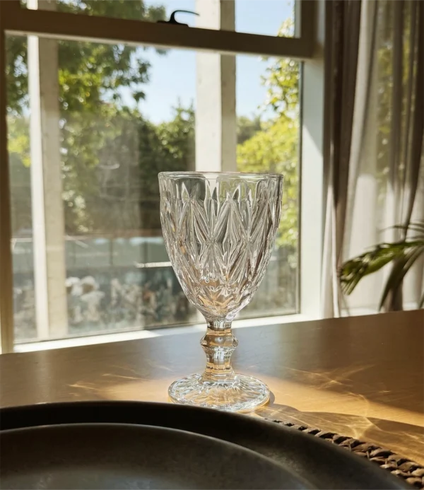 Copa Agua Cristales Blanca Decormesa