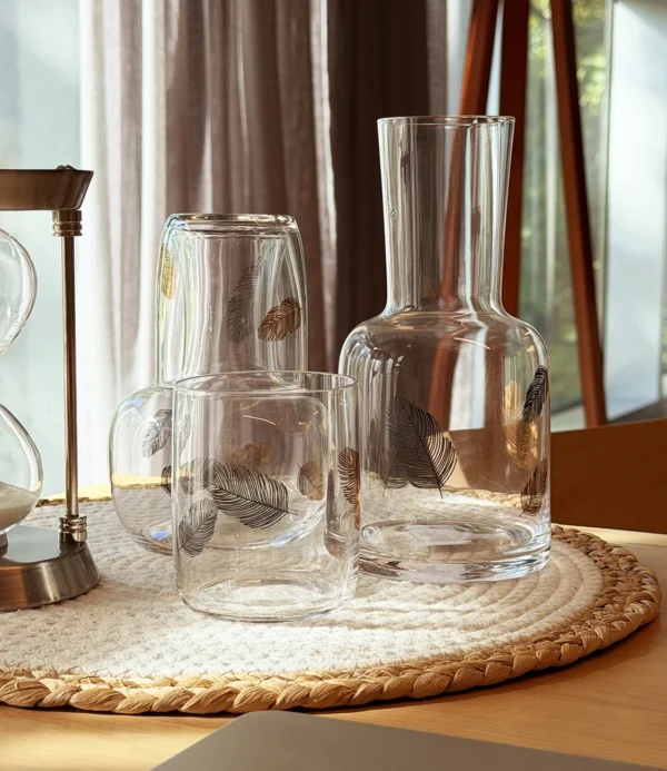 Set botella y vaso hojas Mister Kook