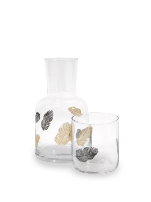 Set botella y vaso hojas Mister Kook