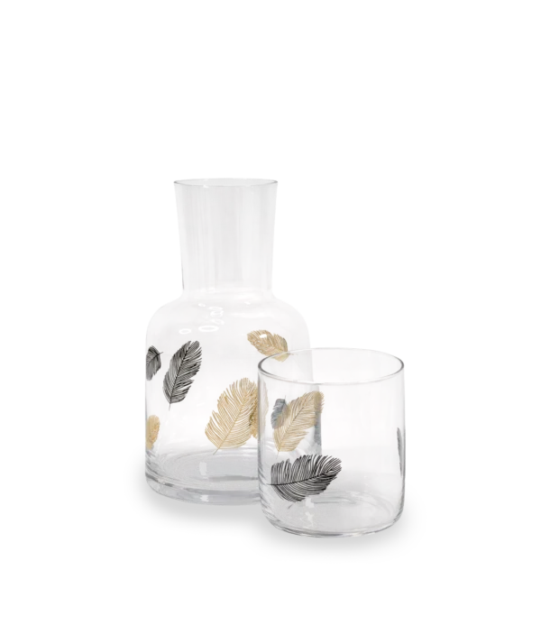 Set botella y vaso hojas Mister Kook