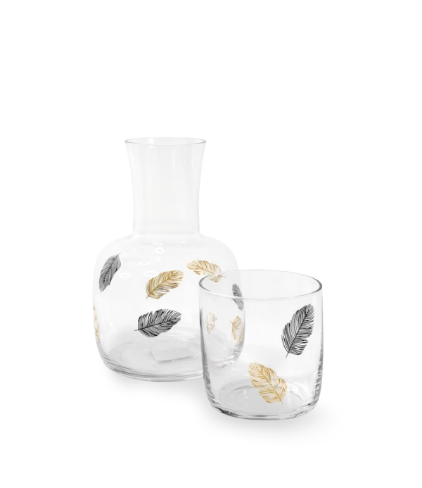 Set botella y vaso hojas chico Mister Kook