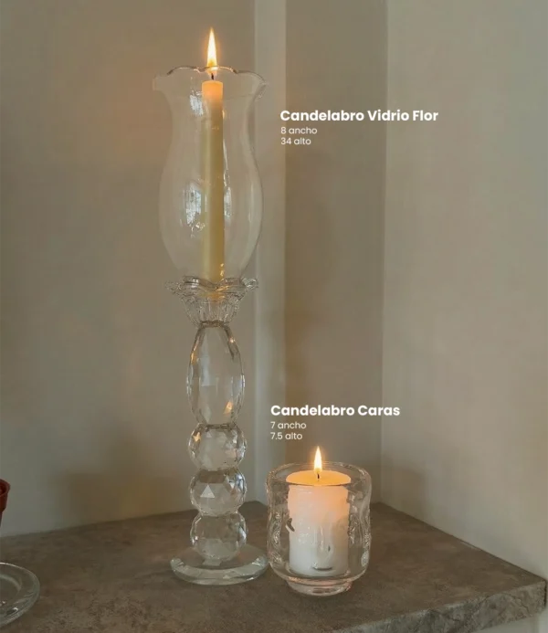 Candelabro vidrio flor