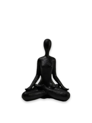 Estatua yoga om negra