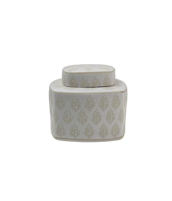 Frasco porcelana hojitas chica Mister Kook