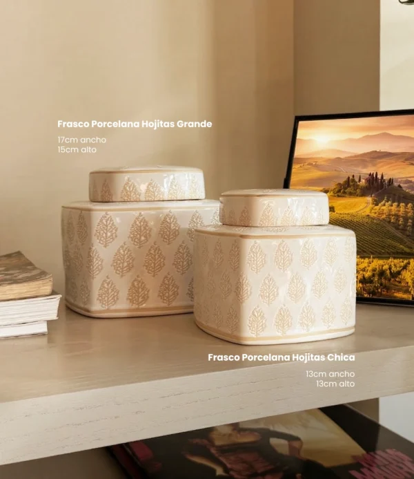 Frasco porcelana hojitas grande Mister Kook