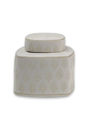 Frasco porcelana hojitas grande Mister Kook