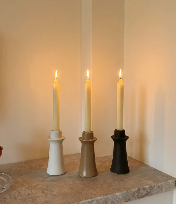 Porta vela visón blanco Mister Kook