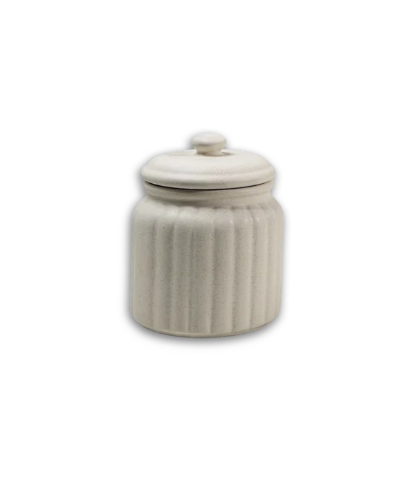 Tarro onda blanco ceramica chico