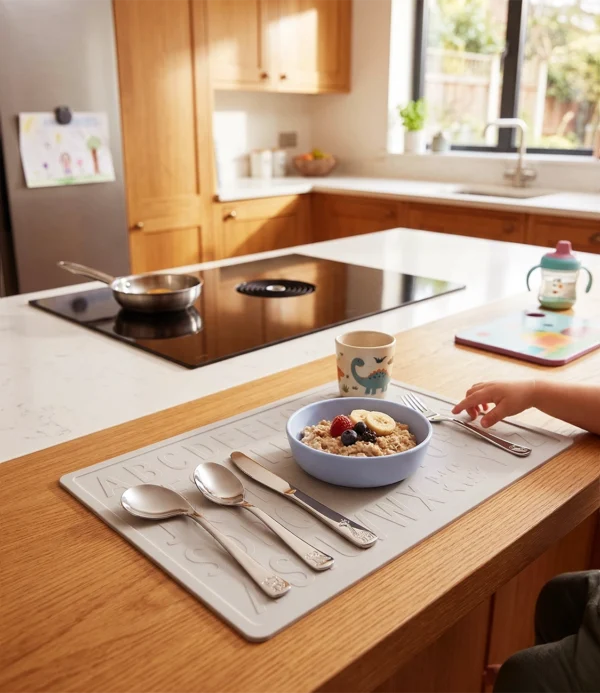 Juego de cubiertos para niños Tramontina Baby Friends de acero inoxidable (4 piezas).