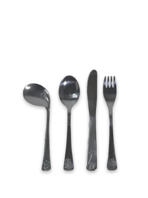 Juego de cubiertos para niños Tramontina Baby Friends de acero inoxidable (4 piezas).