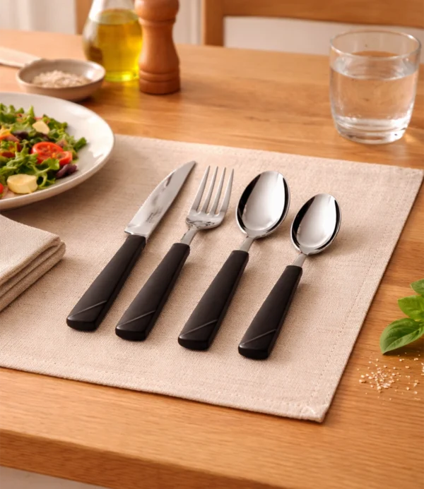 Juego de cubiertos Tramontina New Kolor 24 piezas (Negro).