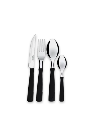 Juego de cubiertos Tramontina New Kolor 24 piezas (Negro).