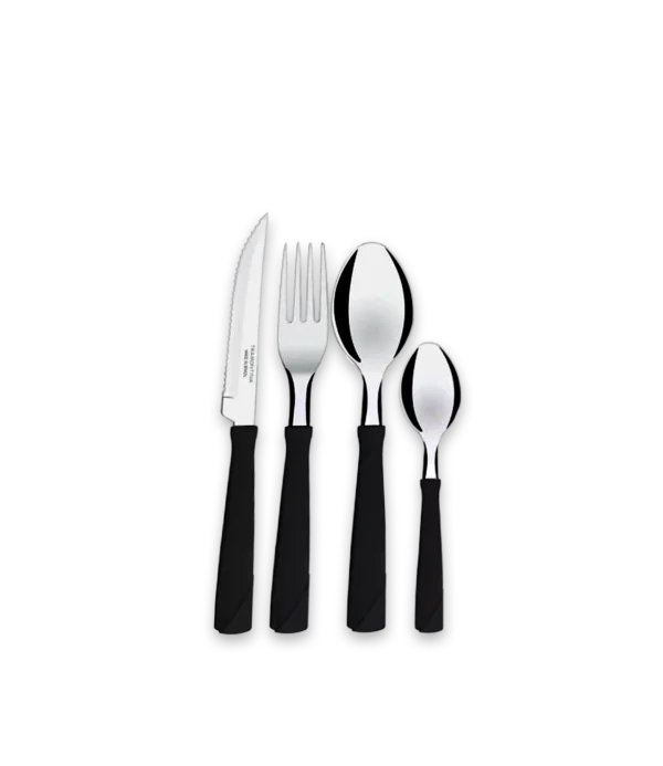 Juego de cubiertos Tramontina New Kolor 24 piezas (Negro).