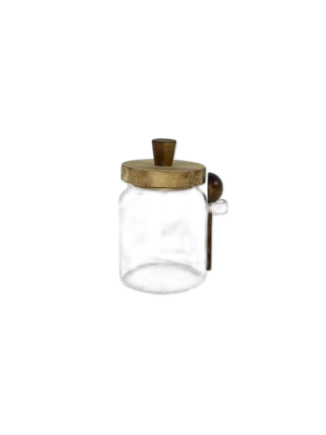 Mielera Tapa y Cuchara de Madera