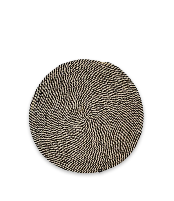 Individual circular 100% algodón crema y negro