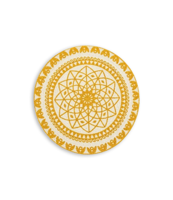 Individuales Algodón Mandala amarillo