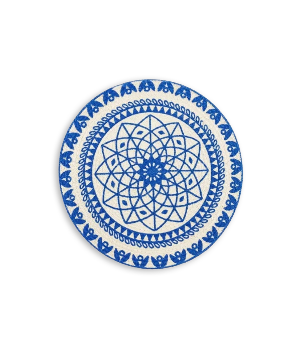 Individuales Algodón Mandala azul