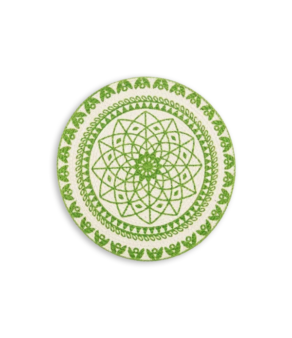 Individuales Algodón Mandala verde
