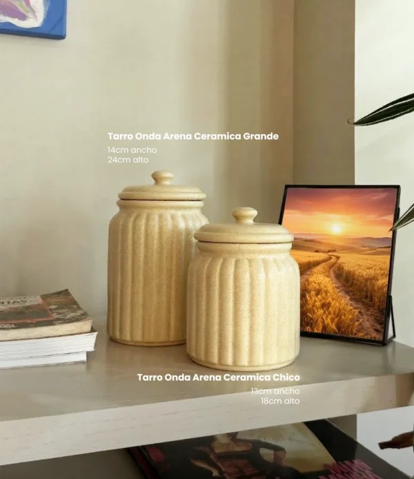 Tarro onda arena ceramica grande