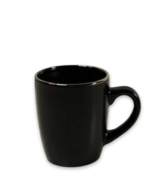 Tazas negras bordes bronce