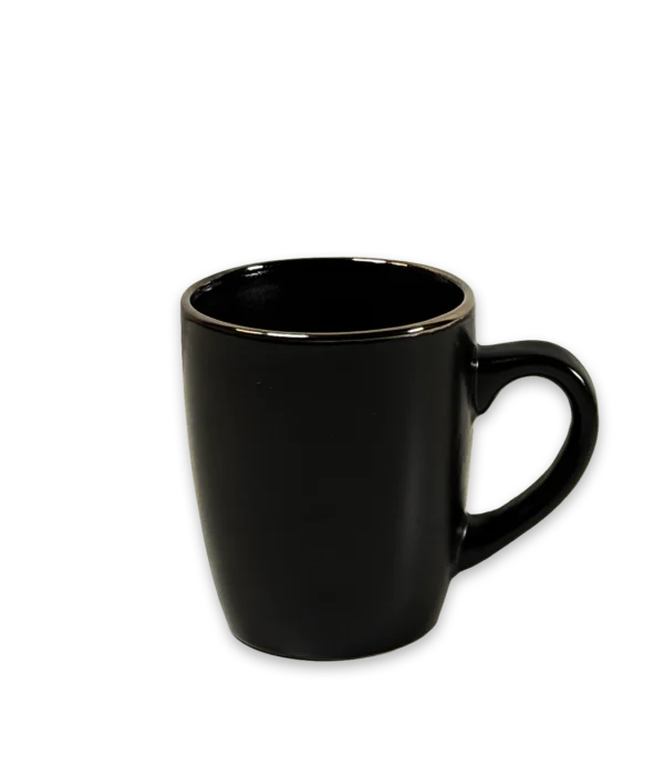 Tazas negras bordes bronce