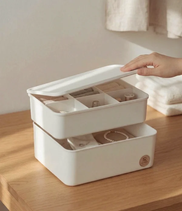 Caja organizadora Nova con tapa y divisiones Plásticos Cerri