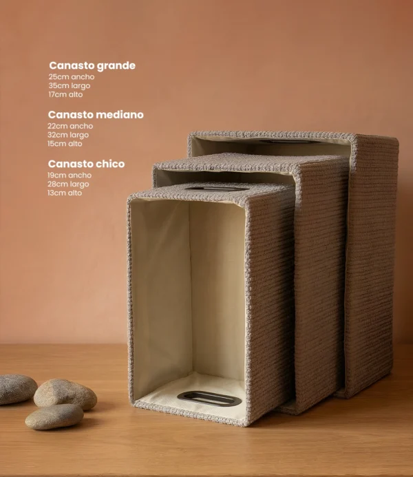 Canasto organizador gris oscuro grande