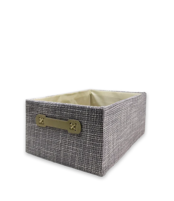 Canasto organizador poliéster gris grande