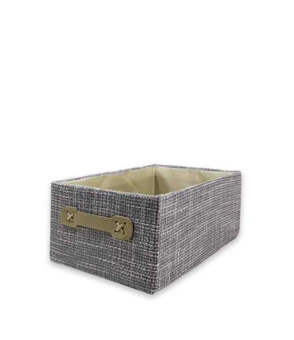 Canasto organizador poliéster gris mediano