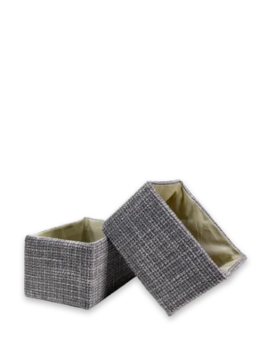 Canasto organizador poliéster gris chico