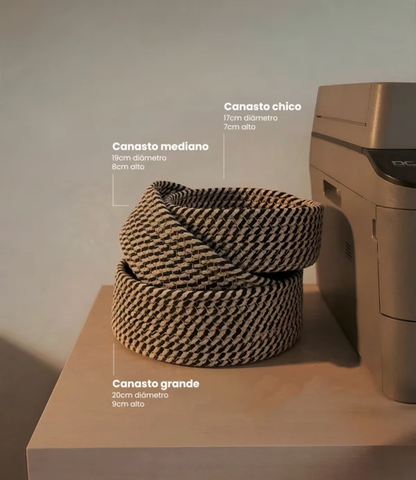 Canasto organizador redondo algodón grande