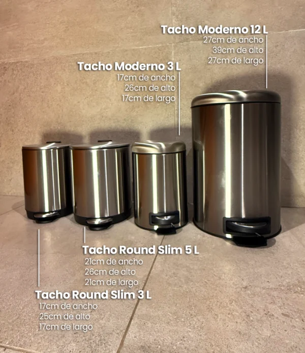 Tacho Round Slim 5L acero haus up