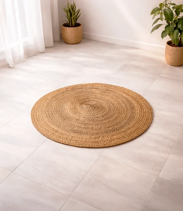 Alfombra África de Yute lisa circular