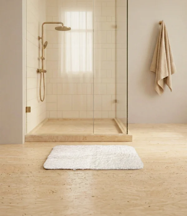 Alfombra de baño Catalina chenilla blanca haus up