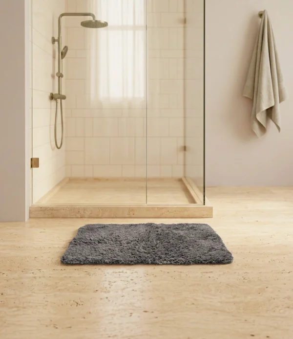 Alfombra de baño Catalina chenilla gris oscura haus up