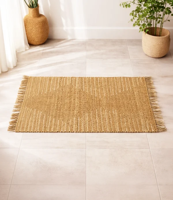 Alfombra África de yute triángulos rectangular