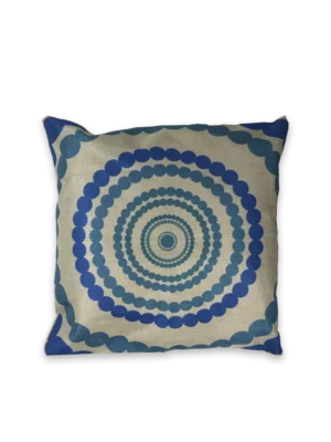 Funda almohada punteada azul