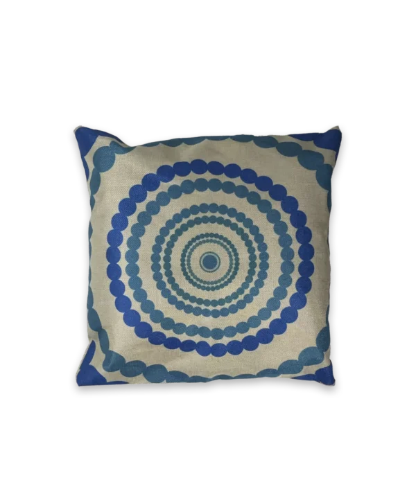 Funda almohada punteada azul