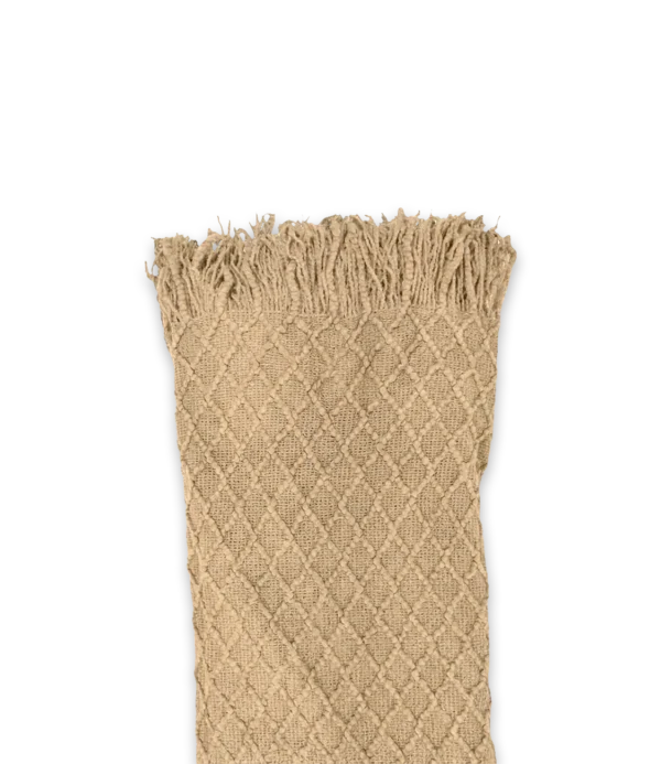 Manta marrón crema 100% fibras acrílicas