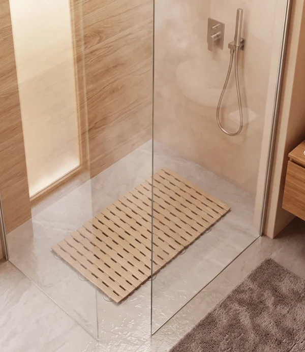 Tapete para baño con sopapa 100% PVC Beige