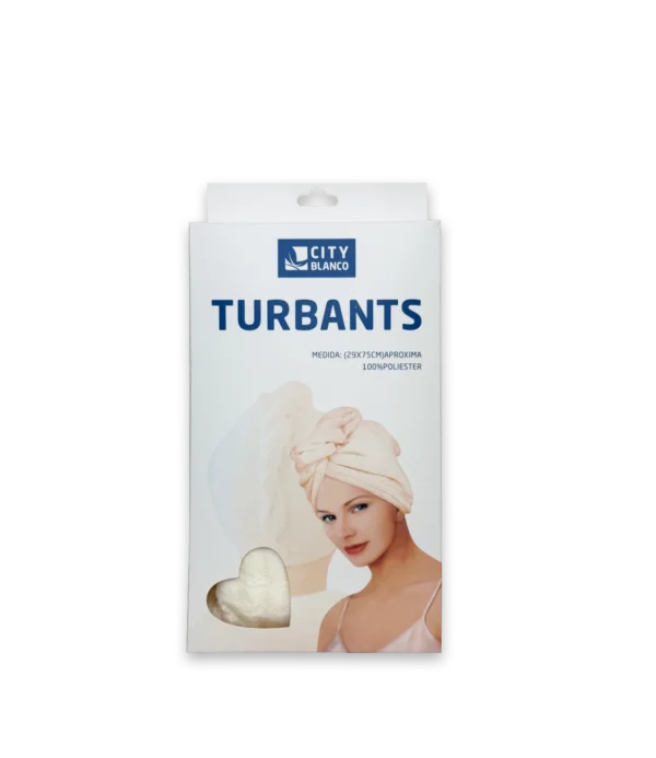 Turbante poliester crema 29x75cm
